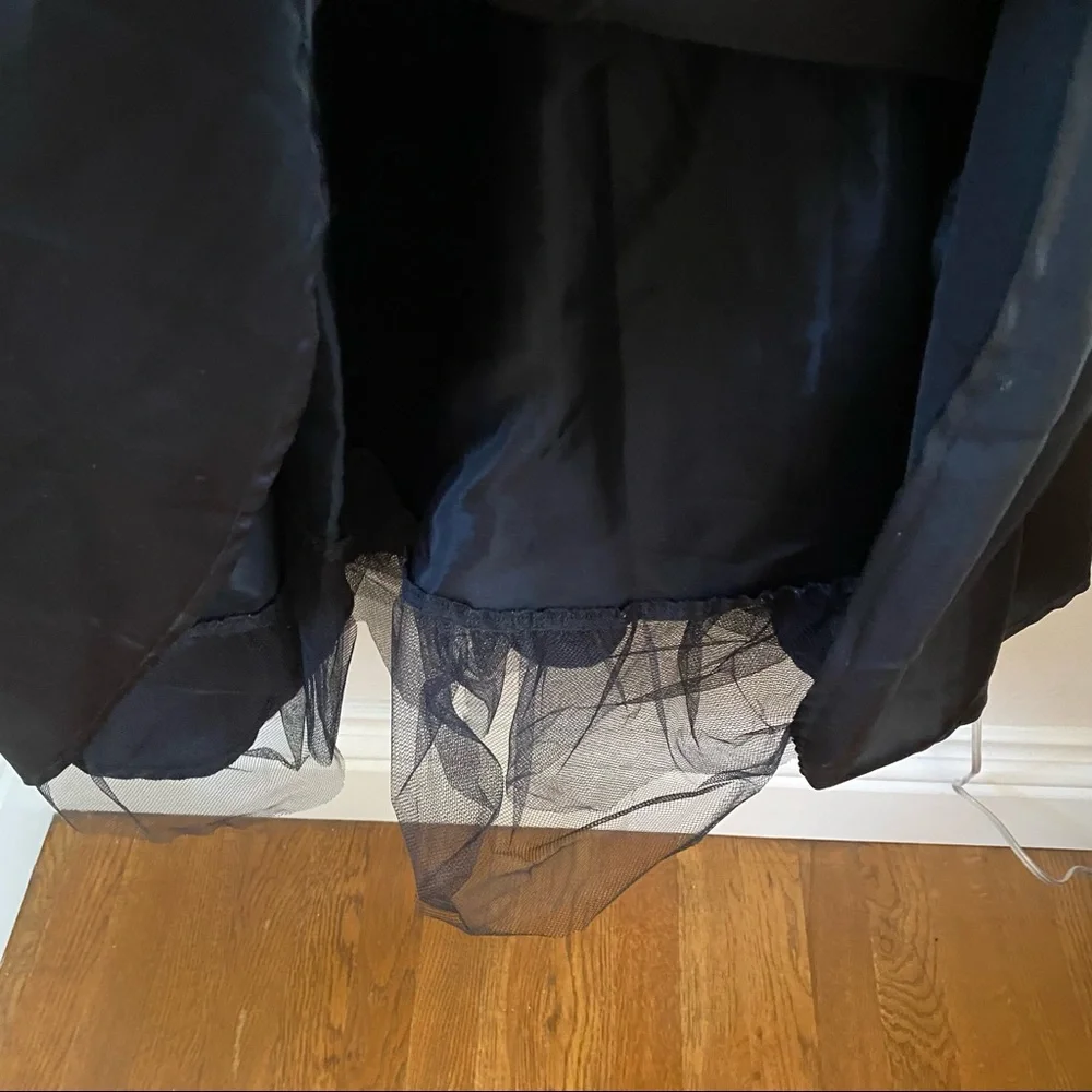 Bari Jay Black Sequin Satin Tulle Petticoat Diamond Button Formal Gown Dress 3/4 - Picture 11 of 12